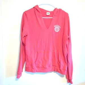 Old Navy Bright Pink V-Neck Hoodie